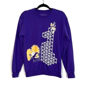 Fraggle Rock Red and Doozer Print Purple Sweatshirt size Small